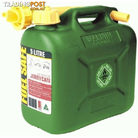 FUEL CAN GREEN 5 LT 2 STROKE PLASTIC FC05G