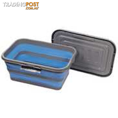 SMALL COLLAPSIBLE TUB WITH LID BLUE/GREY