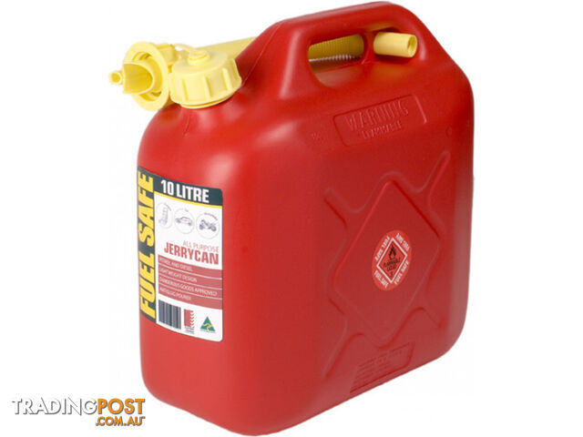 FUEL CAN RED 10 LITRE PLASTIC FC10R