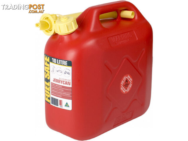 FUEL CAN RED 10 LITRE PLASTIC FC10R