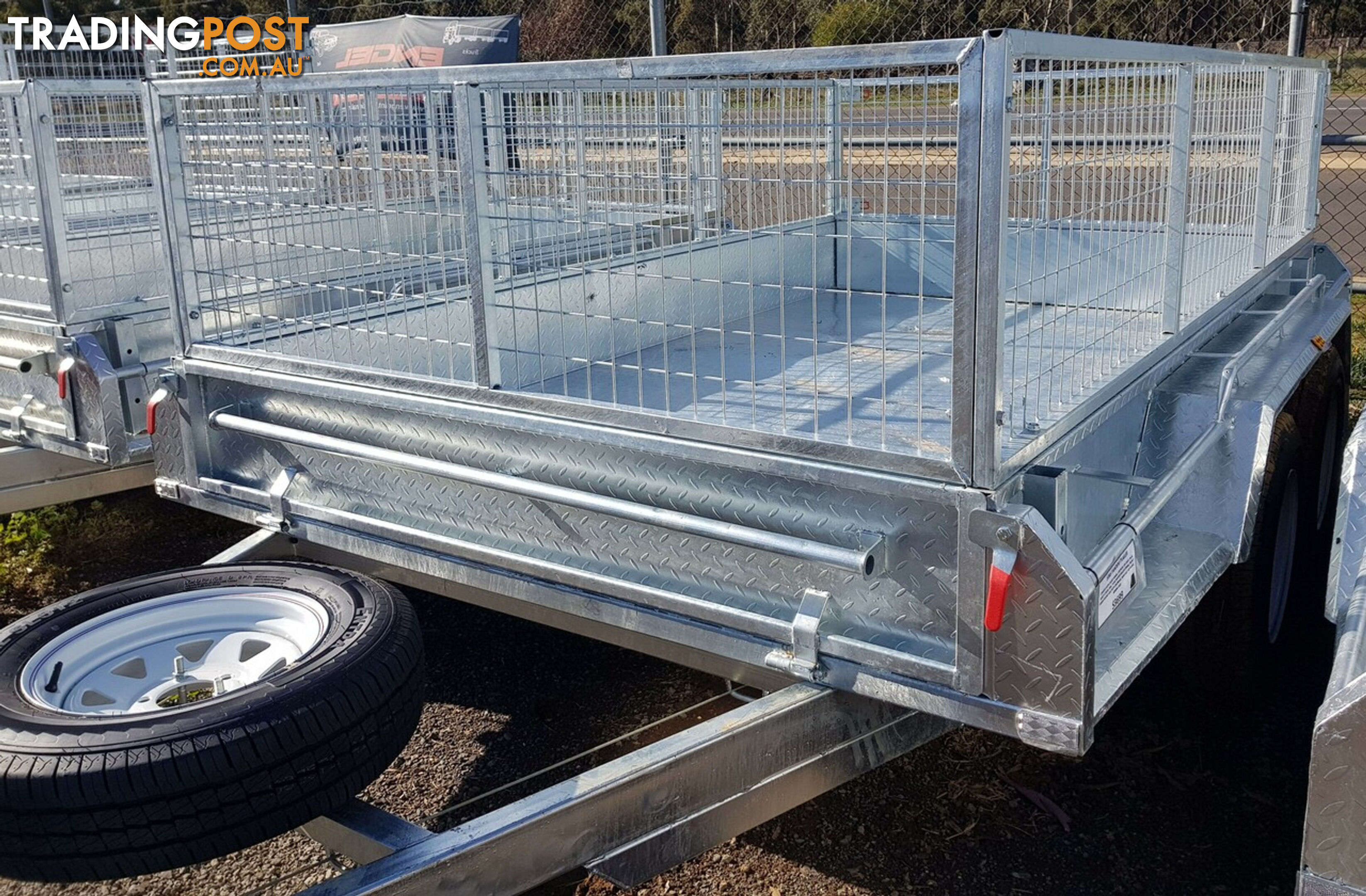 GALVANISED TANDEM TRAILER 10X5 600MM CAGE, L/T WHEELS