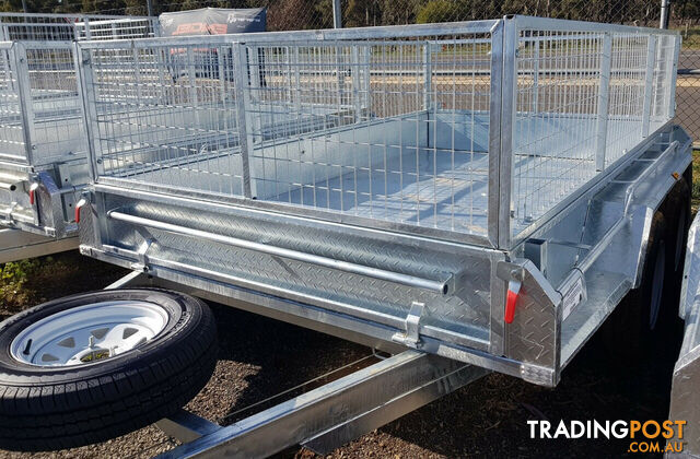 GALVANISED TANDEM TRAILER 10X5 600MM CAGE, L/T WHEELS