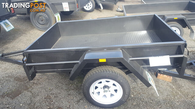 6 X 4 750KG GVM 12" SIDES, DROP FRONT CHECKER PLATE FLOOR