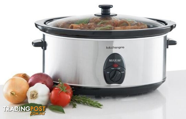 MAXIM 6.5L SLOW COOKER STAINLESS STEEL