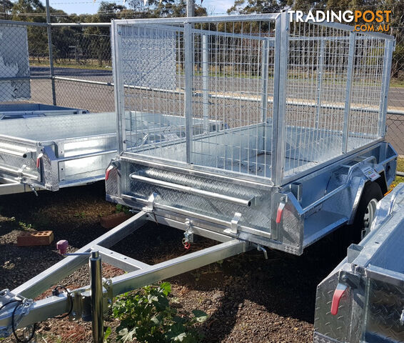 GALVANISED TRAILER 6X4 900MM CAGE, MANUAL TILT, L/T WHEELS