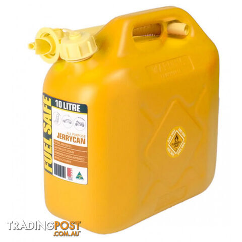 FUEL CAN PLASTIC 10LITRE DIESEL YELLOW FC10Y