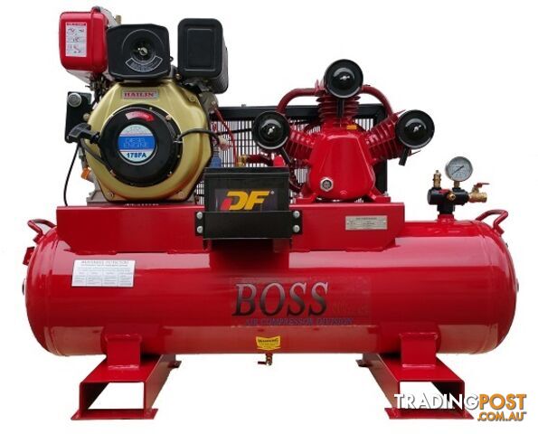 BOSS 20 CFM/ 6HP Diesel Air Compressor  112L Tank (E/Start)
