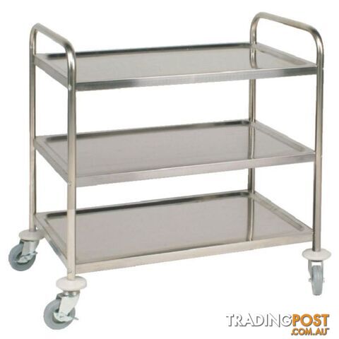 Vogue Stainless Steel 3 Tier Clearing Trolley