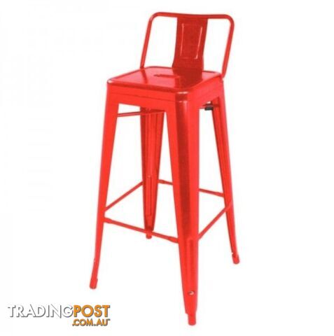 Steel Bistro High Stool with Backrest Set of 4