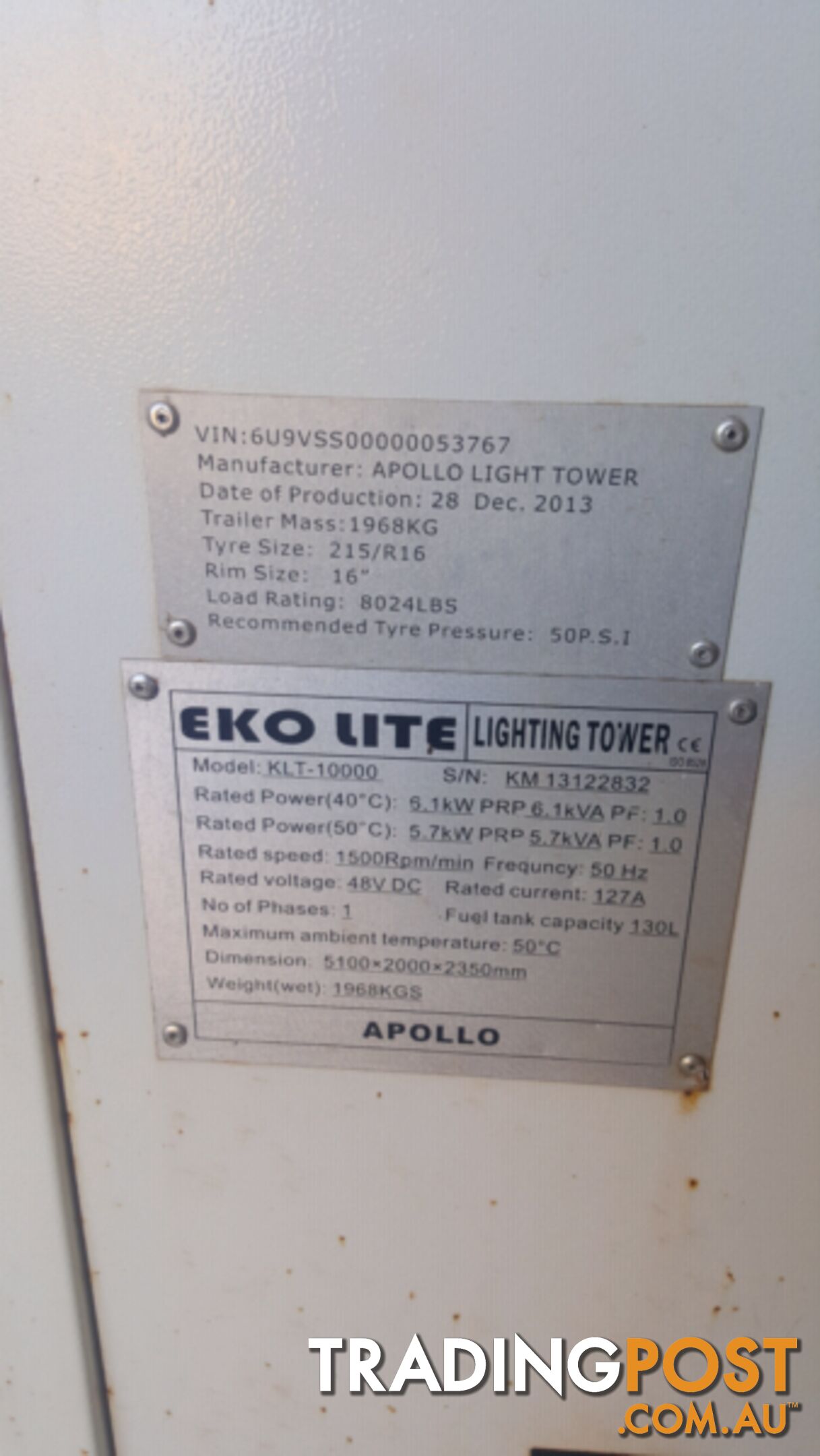 2013 , Apollo light Tower