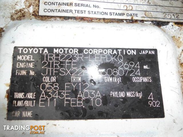 2010 Toyota Hiace Van NOW DISMANTLING - photo 2 of 5