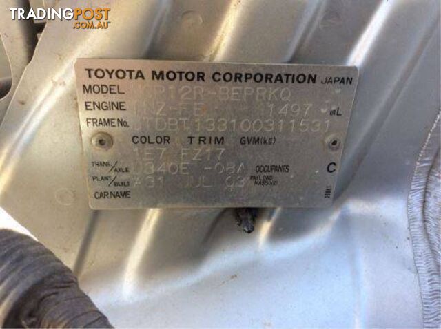 2003, Toyota Echo Sedan, Wrecking Now - photo 5 of 7