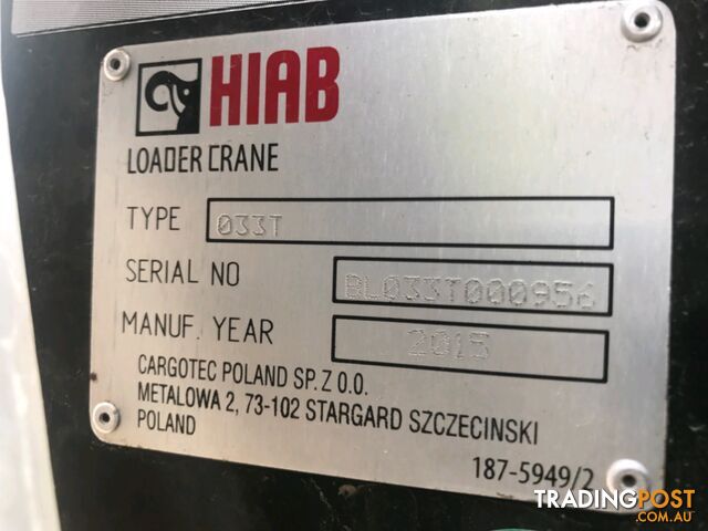 2015 HIAB New 033T Crane