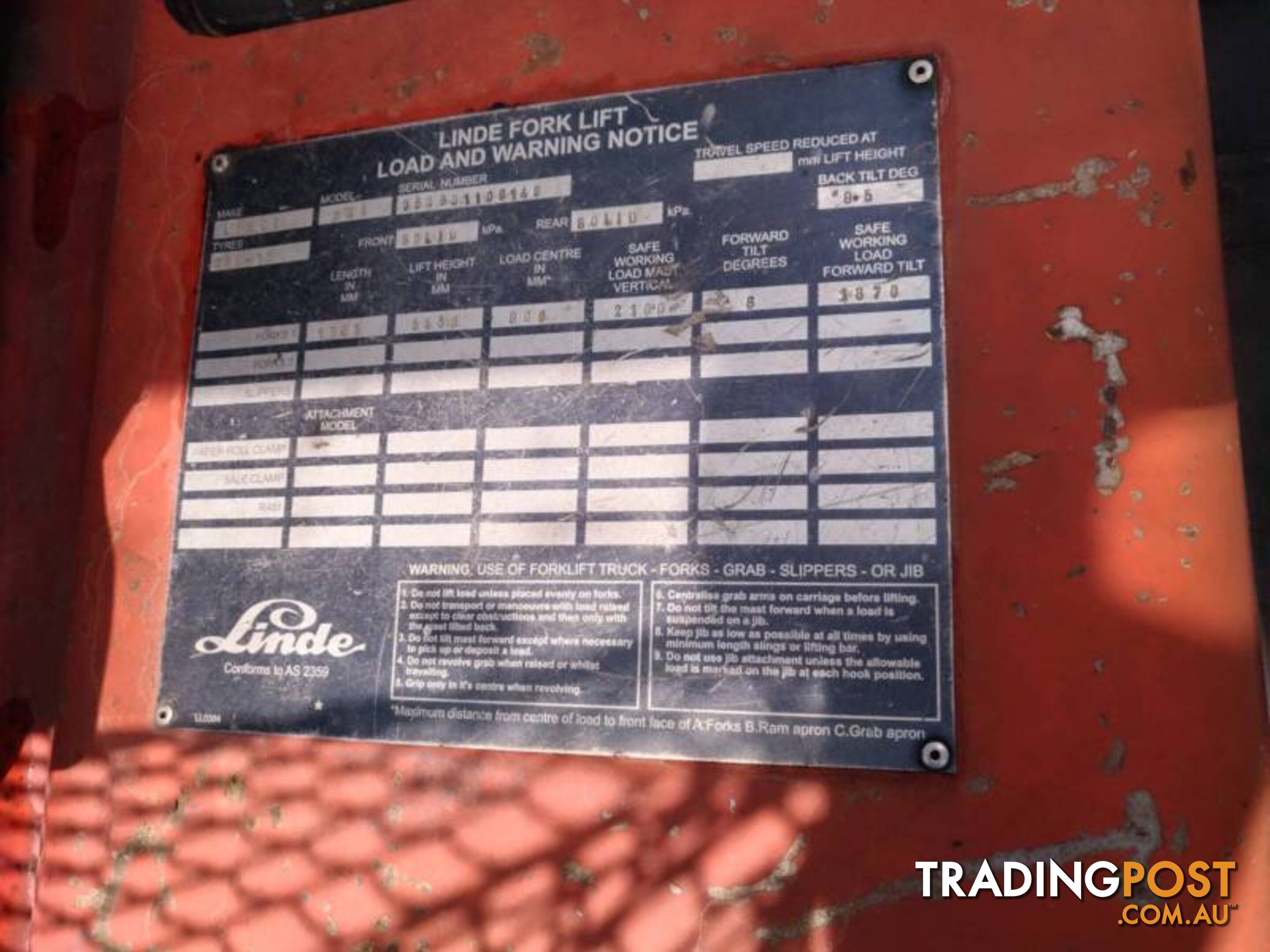 LINDE FORKLIFT 4 TON