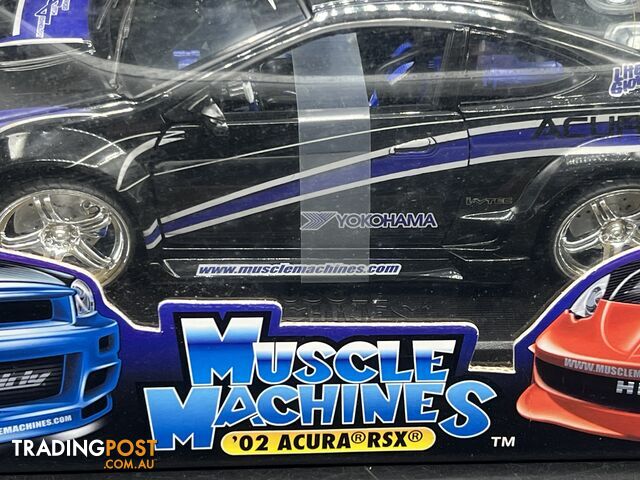 1/18 scale Muscle Machines Black Diecast 02 Acura RSX  SS Tuner NOS