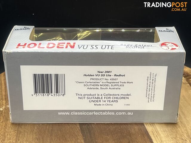 1/43 scale Holden VU Holden SS Ute Red hot new