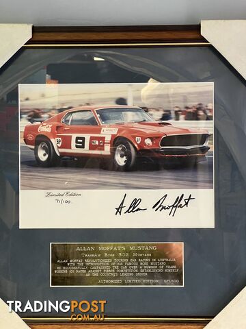 Limited Edition signed framed photo Allan Moffats  Ford Mustang