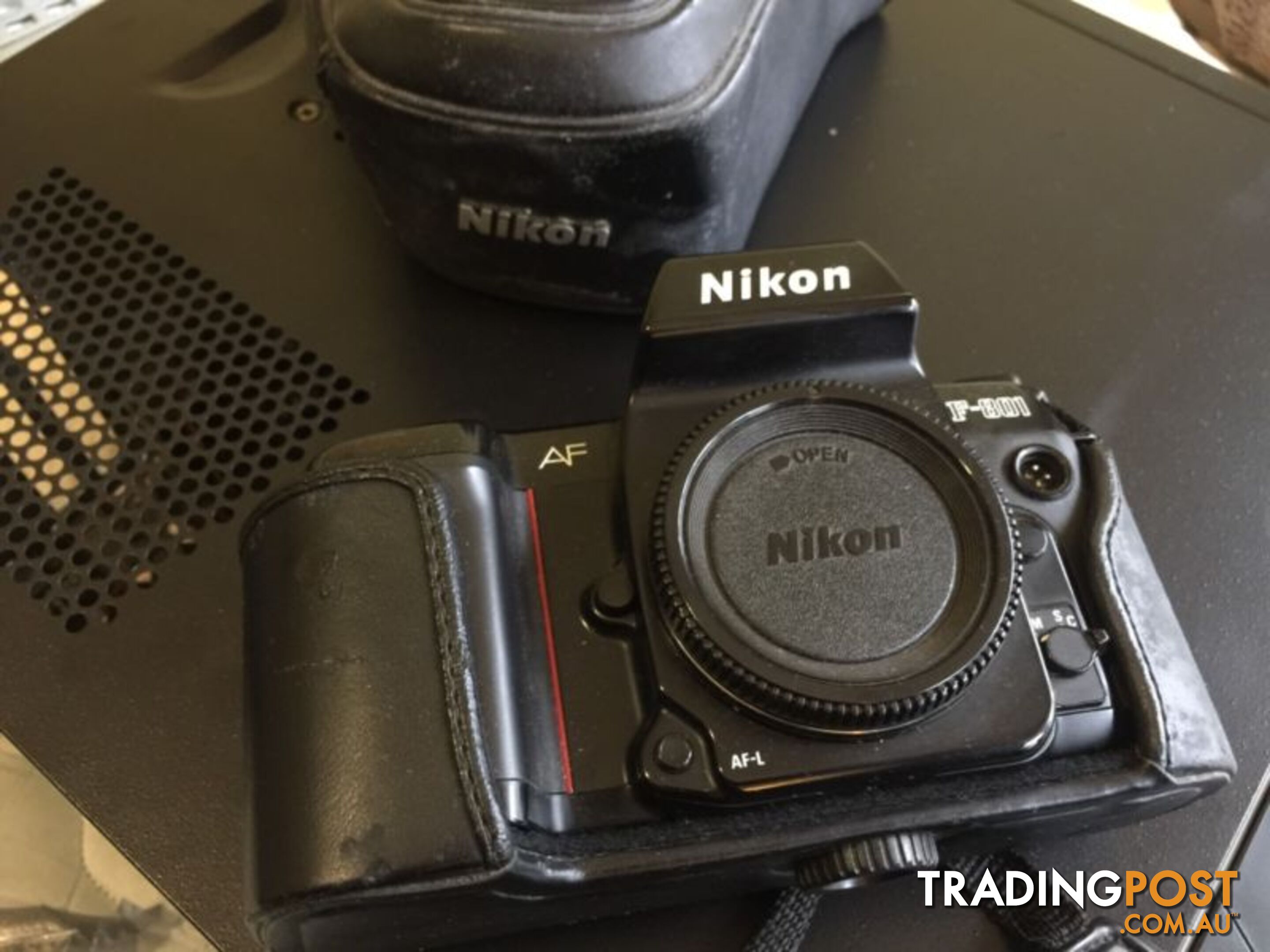 Nikon F801 camera in case and Strap