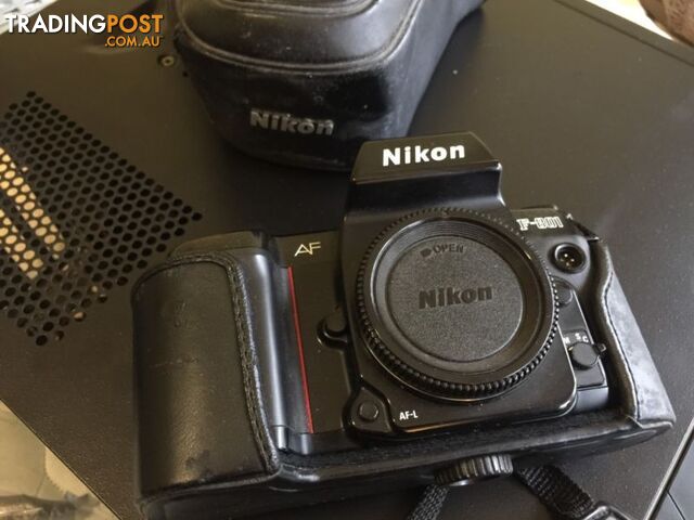 Nikon F801 camera in case and Strap