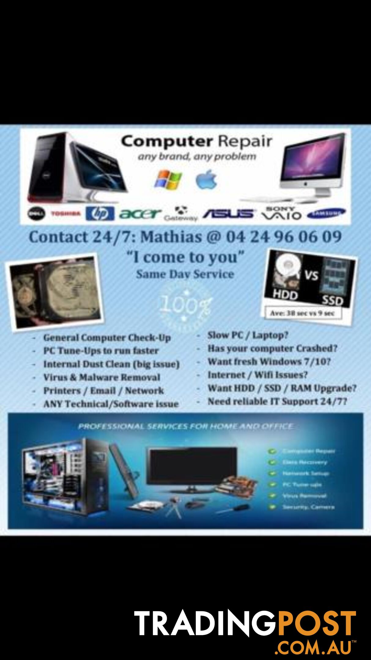 Need your computer fixed? /Home support available