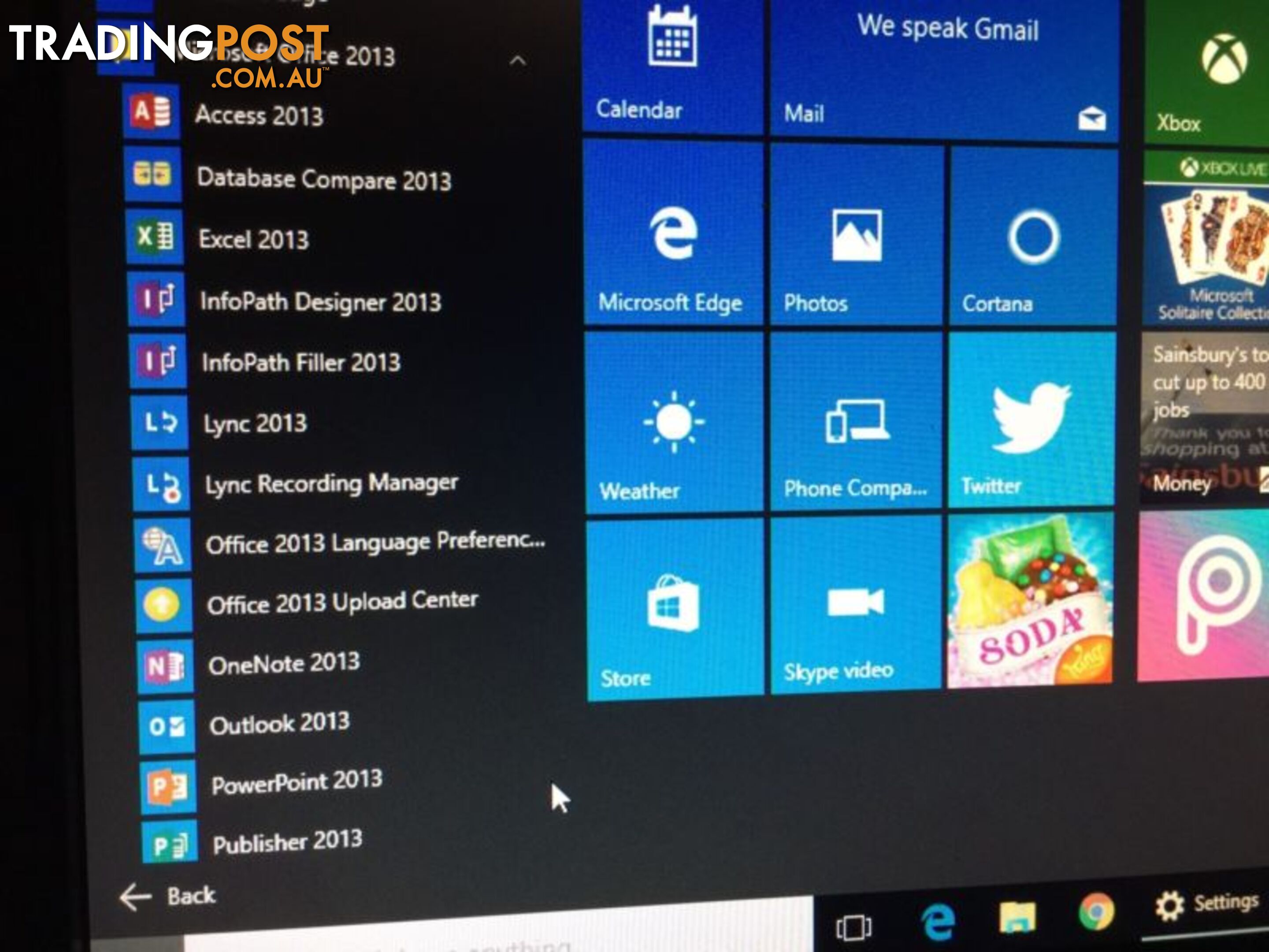 Windows 10 / office 2013 / 8GB Ram / Quad core / cleab