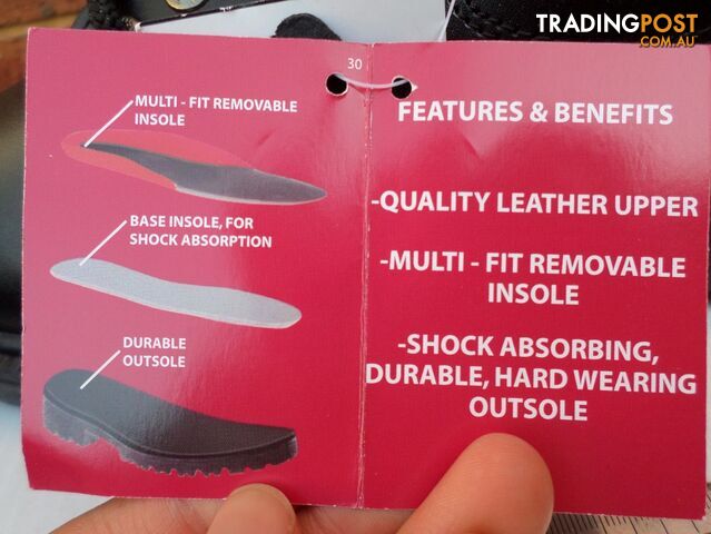 GROSBY BLACK LEATHER LACED SCHOOL/WORK SHOES - photo 3 of 4