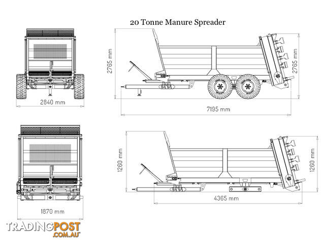 20T Manure Spreader - Aust Wide Delivery! - photo 3 of 11