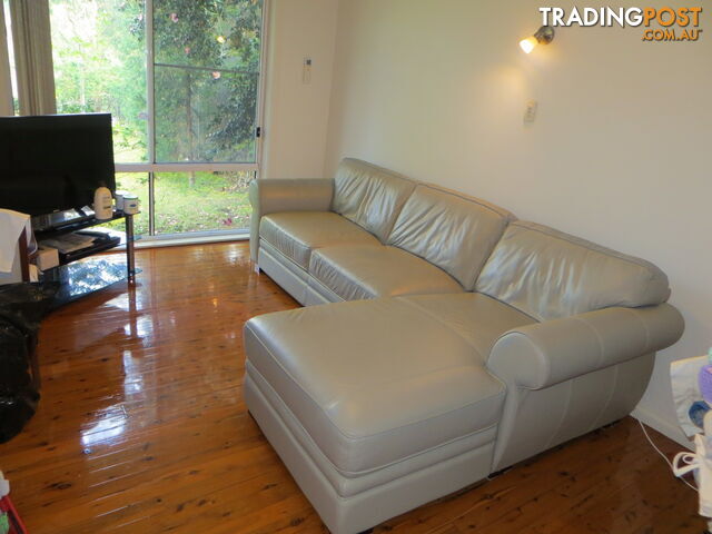 NICK SCALI MODULAR LEATHER LOUNGE WITH CHAISE