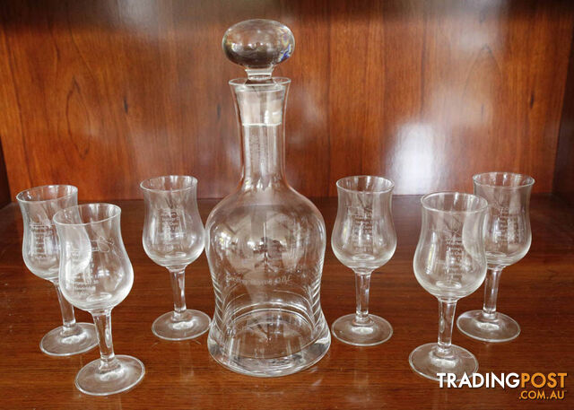 Autographed decanter and glasses by Geoff Boycott
