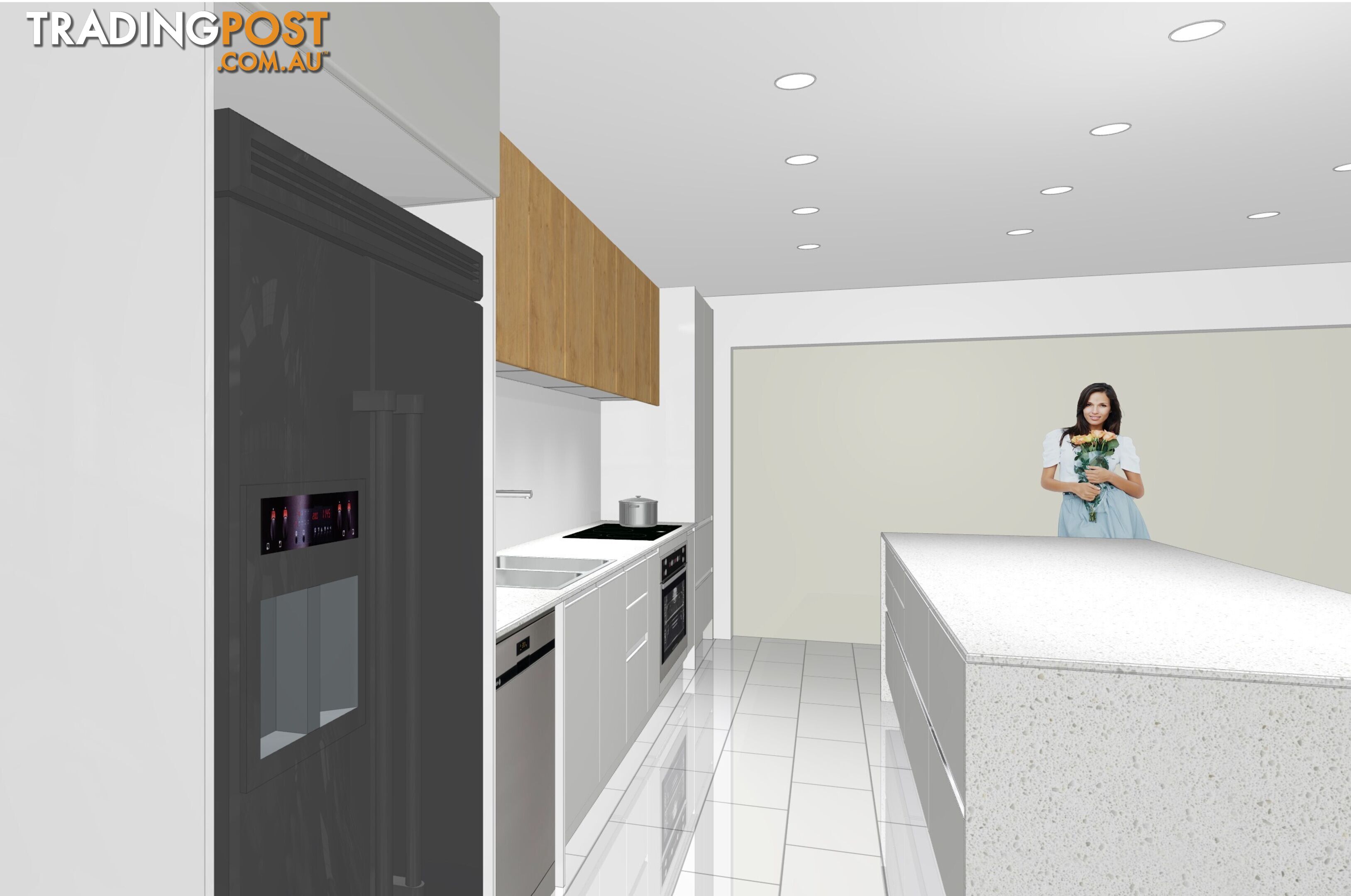 Last Chance! Flat-Pack White Satin 6m Galley Kitchen + 3m Island – Stylish & Ready to Install!