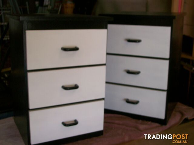 SET  OF 2 BED CABINETS  RESTORED .....   NO OFFERS  ...  YOUNG