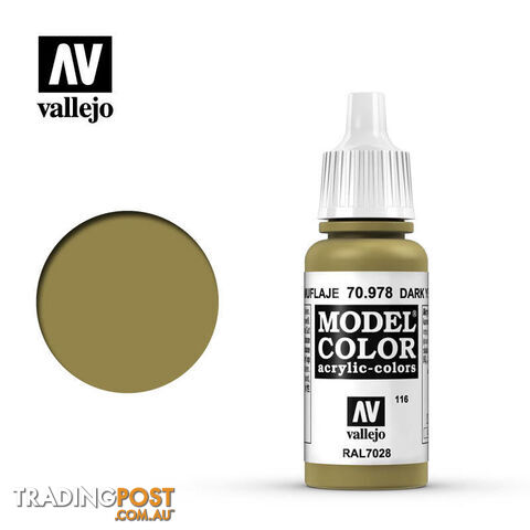 VALLEJO MODEL COLOR DARK YELLOW 17ML AV70978 - VALLEJO