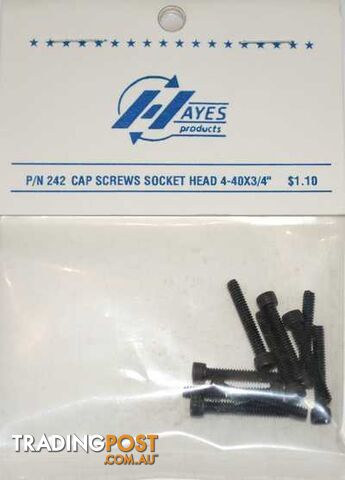 HAYES CAP SCREW SOCKET 4-40 X10