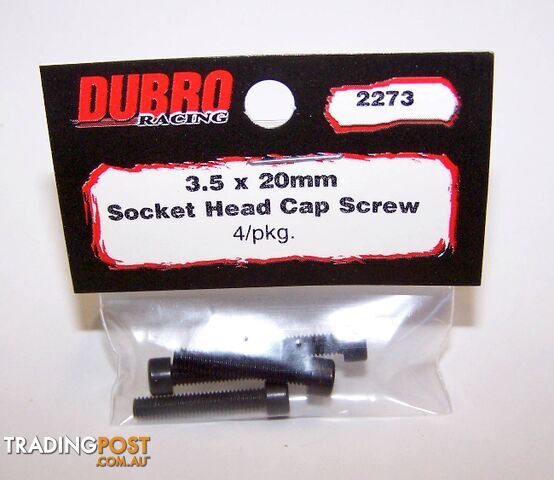 DUBRO 2273 3.5MM X 20 SOCKET-HEAD CAP SCREWS (4 PCS/PACK) - DUBRO