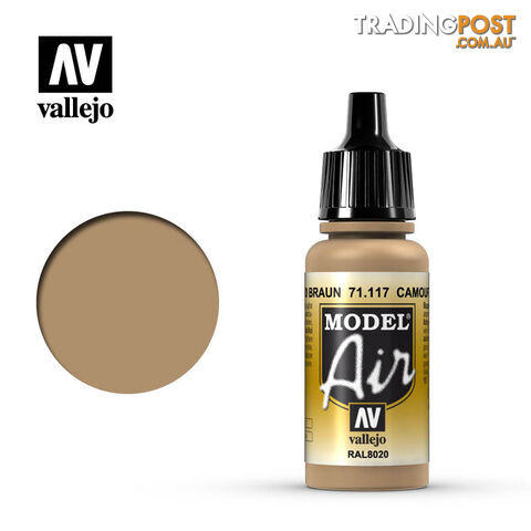 VALLEJO MODEL AIR ACRYLIC PAINT CAMO BROWN 71117 - VALLEJO