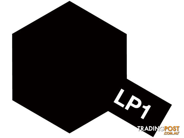 LP-1 TAMIYA LACQUER PAINT BLACK 10ml - TAMIYA PAINTS &amp; Accessories