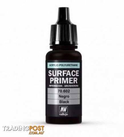 VALLEJO ACRYLIC POLYURETHANE - PRIMER  BLACK 70602 - VALLEJO