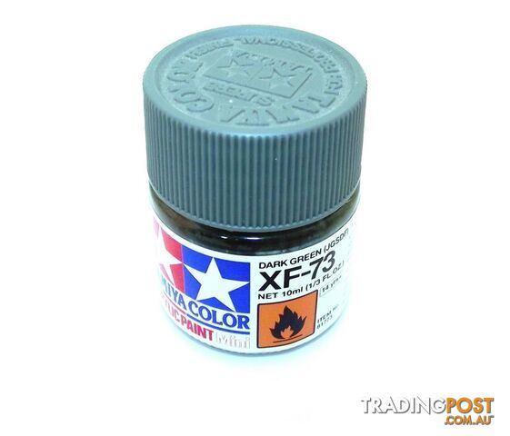 XF-73 TAMIYA ACRYLIC PAINT FLAT DARK GREEN/JGSDF - TAMIYA PAINTS & Accessories