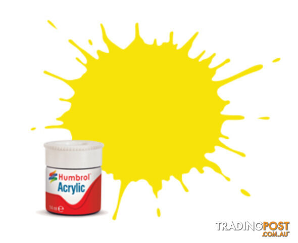 99 HUMBROL ACRYLIC PAINT LEMON MATT 14ml - HUMBROL