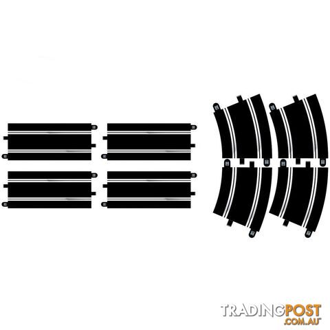 Scalextric C8556 TRACK EXTENSION PACK 7 - 4 X STRAIGHTS &amp; 4 X R4 CURVES - SCALEXTRIC - Does not apply