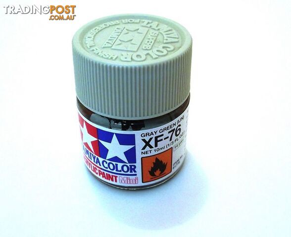 XF-76   TAMIYA ACRYLIC PAINT FLAT GREY GREEN - TAMIYA PAINTS &amp; Accessories