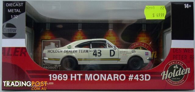 DDA Collectibles 1:32 Scale White HT Monaro GTS #43 Racing Des West Peter Brock - Does not apply