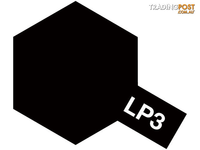 LP-3 TAMIYA LACQUER PAINT FLAT BLACK 10ml - TAMIYA PAINTS & Accessories
