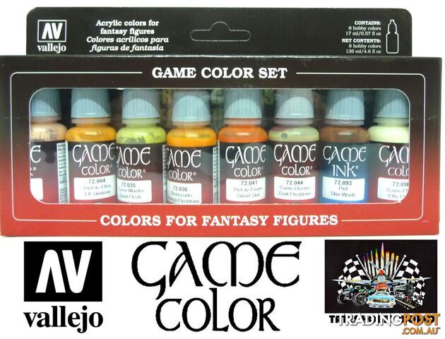 VALLEJO GAME 72295 8 Game Colour Skin Tones Set Acrylic Paint