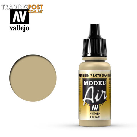 VALLEJO MODEL AIR ACRYLIC PAINT SAND 71075 - VALLEJO