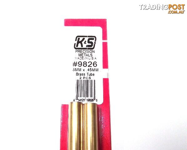 K&S METAL #9826 BRASS ROUND TUBE 8X300MM 2PCS - K & S METALS