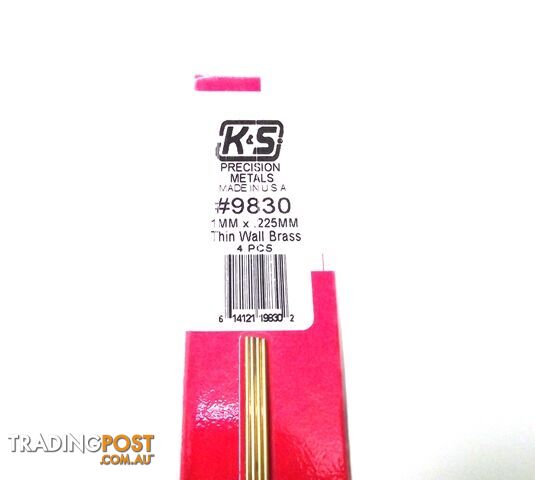 K&S METAL #9830 BRASS ROUND TUBE 1X300MM 4PCS - K & S METALS