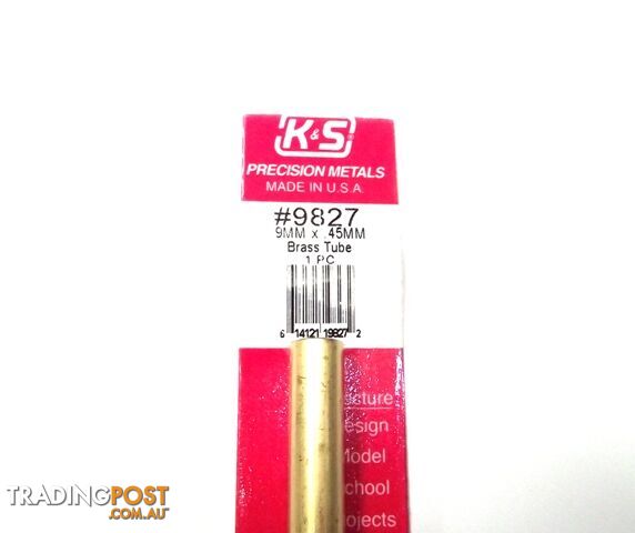 K&S METAL #9827 BRASS ROUND TUBE 9X300MM - K & S METALS