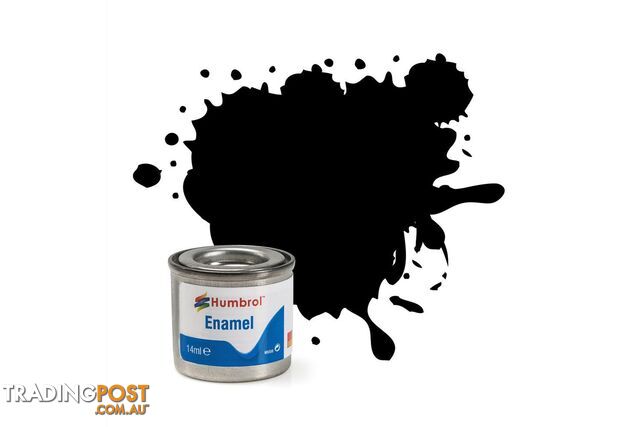 33   HUMBROL ENAMEL PAINT BLACK MATT - HUMBROL