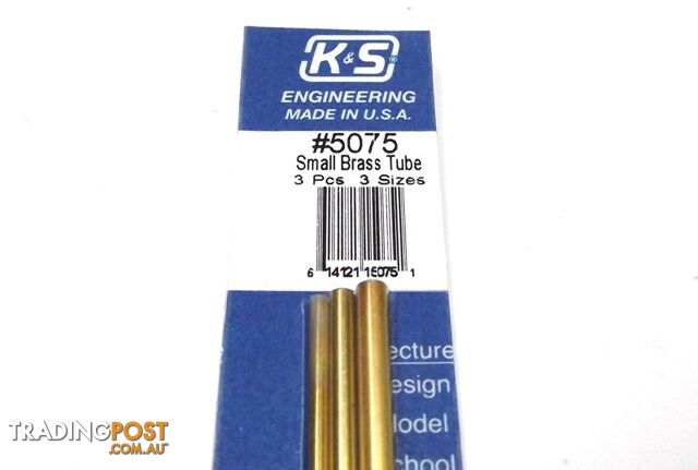 K&S METAL #5075 BRASS TUBE 3/32+1/8+5/32 12' - K & S METALS
